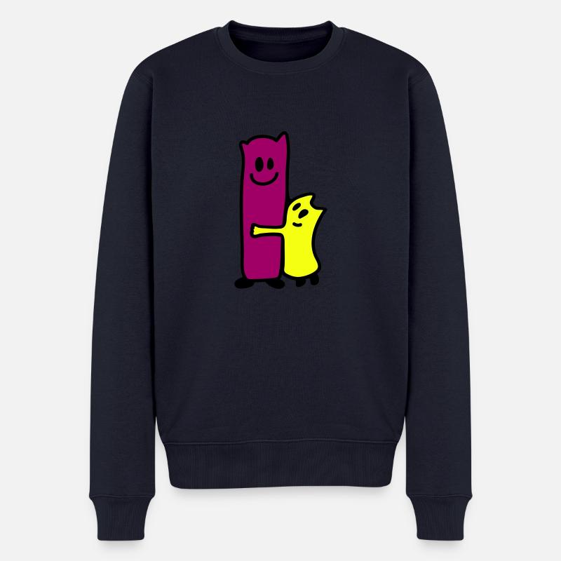 Umarmen - Männer Premium Bio Pullover - Navy