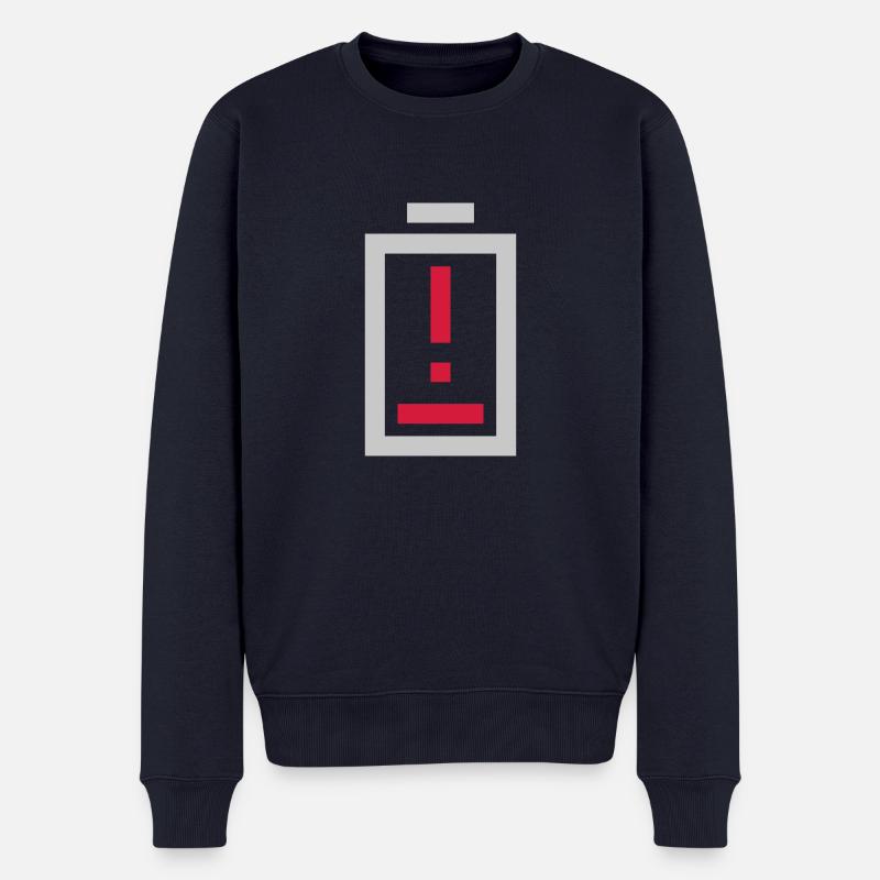 Point d’exclamation batterie pas d’alimentation - Pull Premium bio Homme - bleu marine