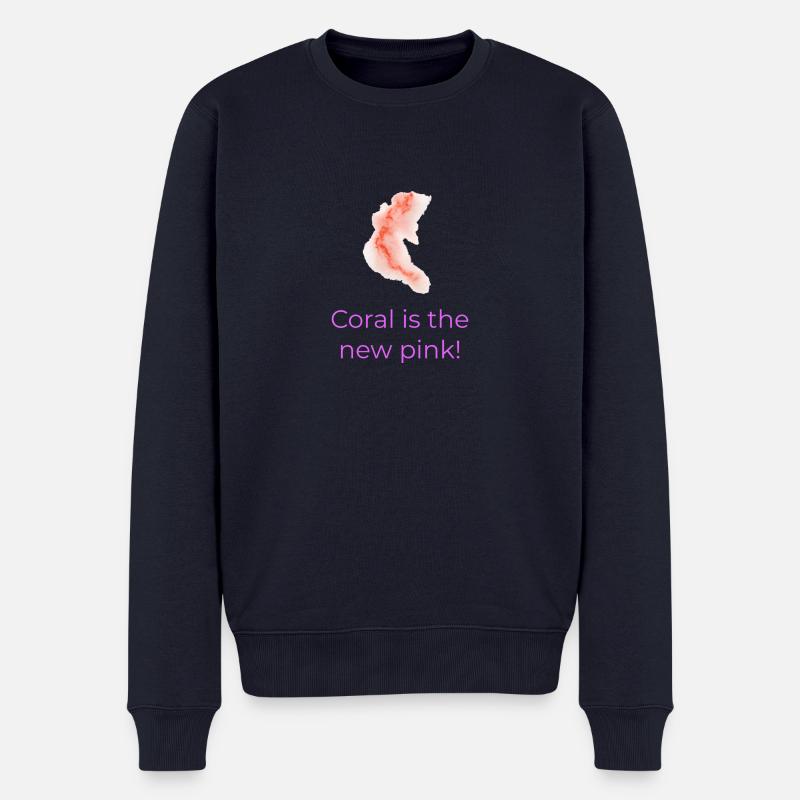 Koralle ist das neue Pink - Männer Premium Bio Pullover - Navy