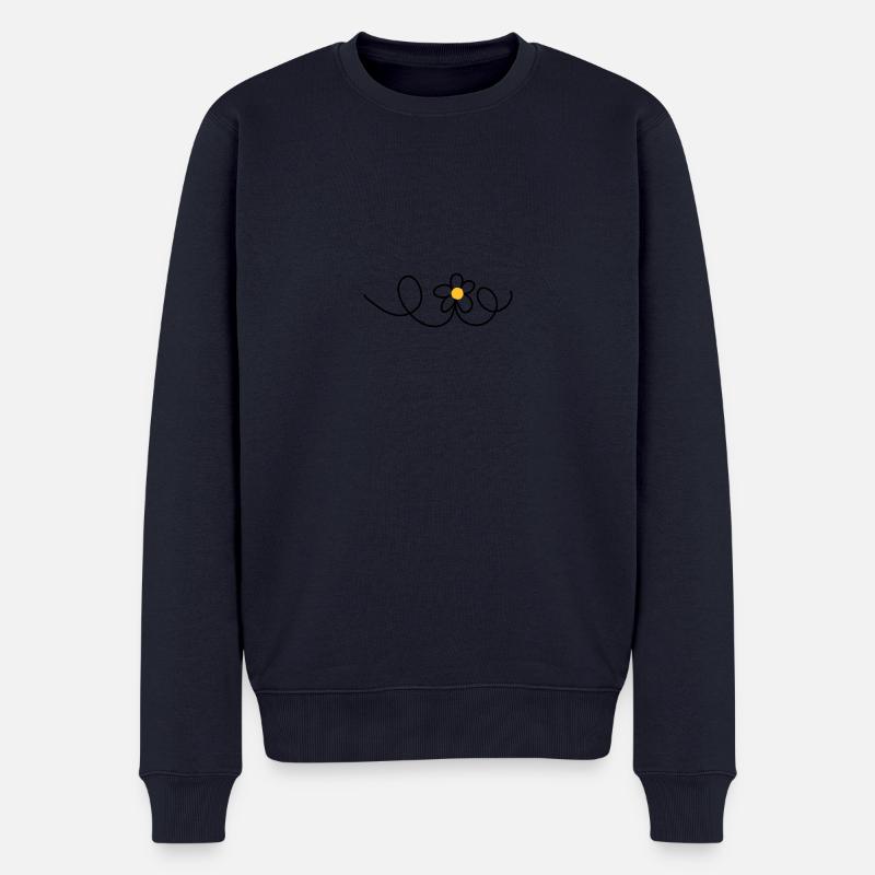 Blume - Männer Premium Bio Pullover - Navy