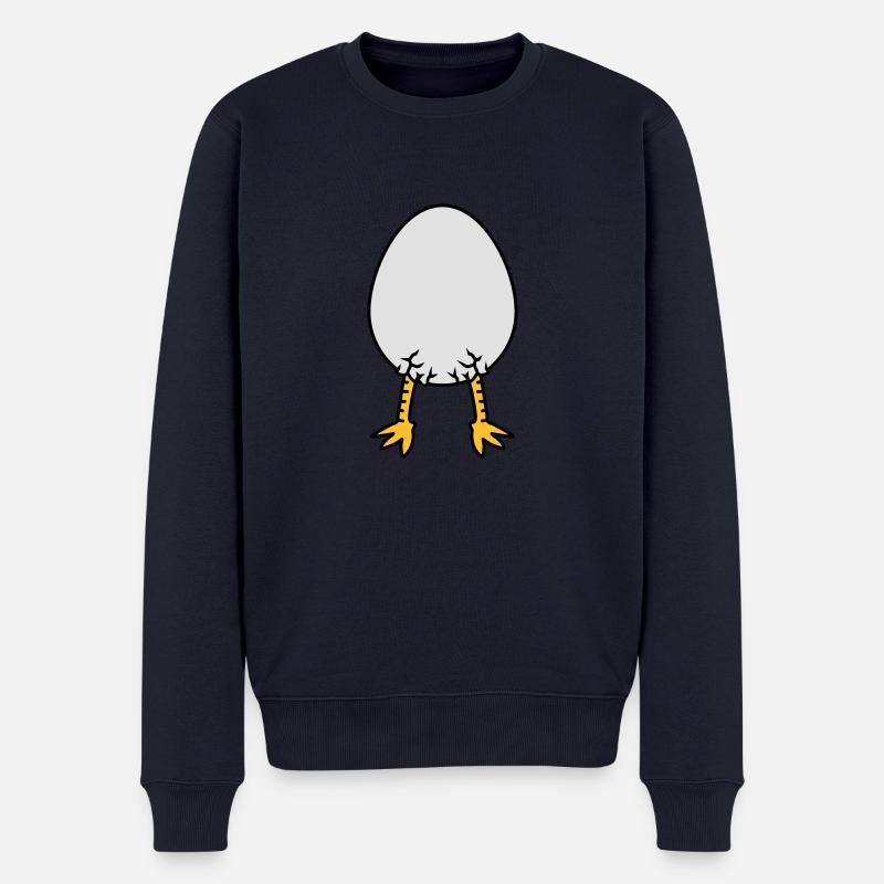 Chick In Egg - Männer Premium Bio Pullover - Navy