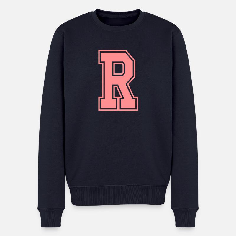 Buchstabe R - Männer Premium Bio Pullover - Navy