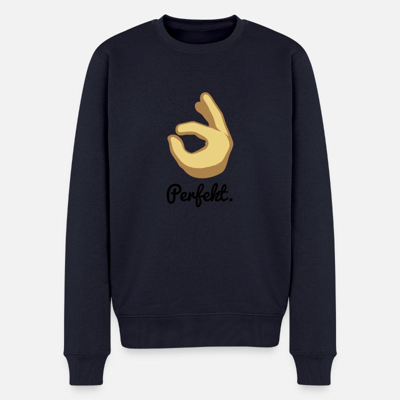 Perfekt. - Männer Premium Bio Pullover - Navy