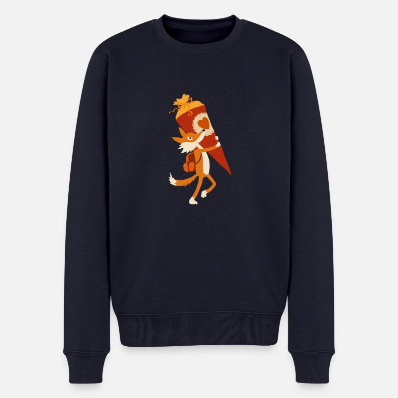 Schulfuchs - Männer Premium Bio Pullover - Navy