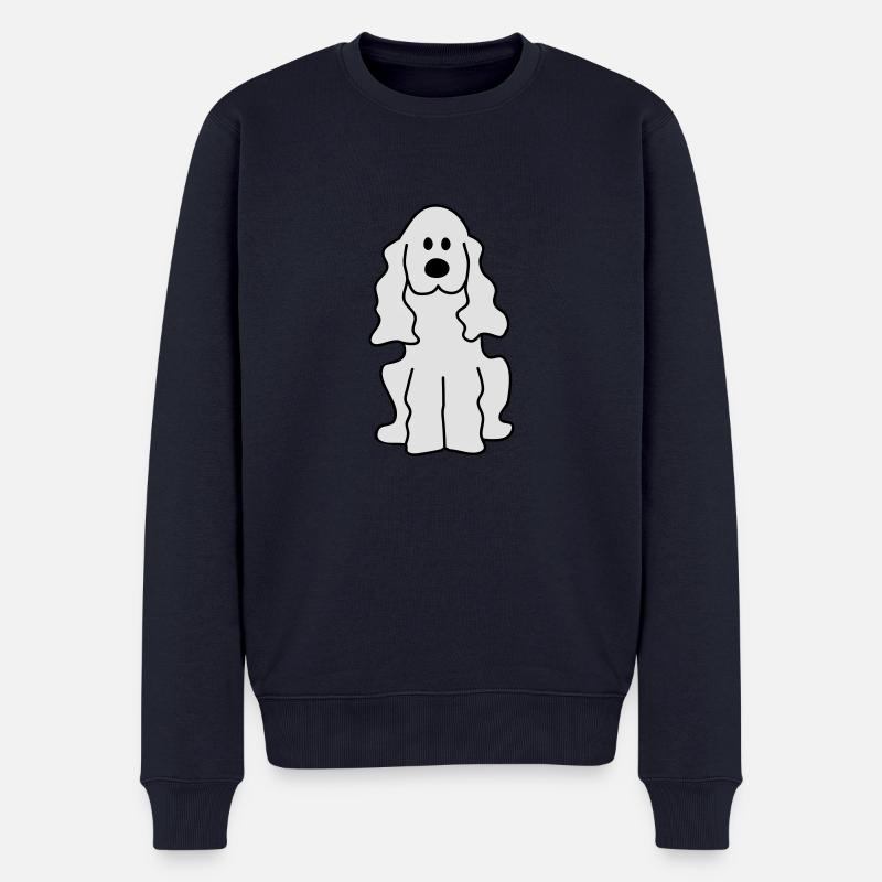 Cocker Spaniel - Pull Premium bio Homme - bleu marine
