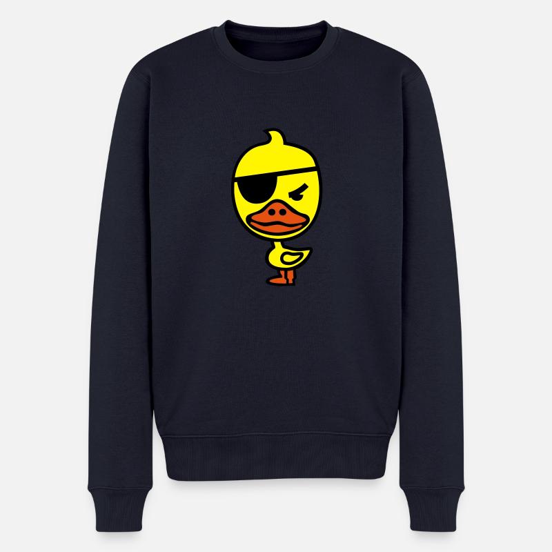 Piratenente - Männer Premium Bio Pullover - Navy