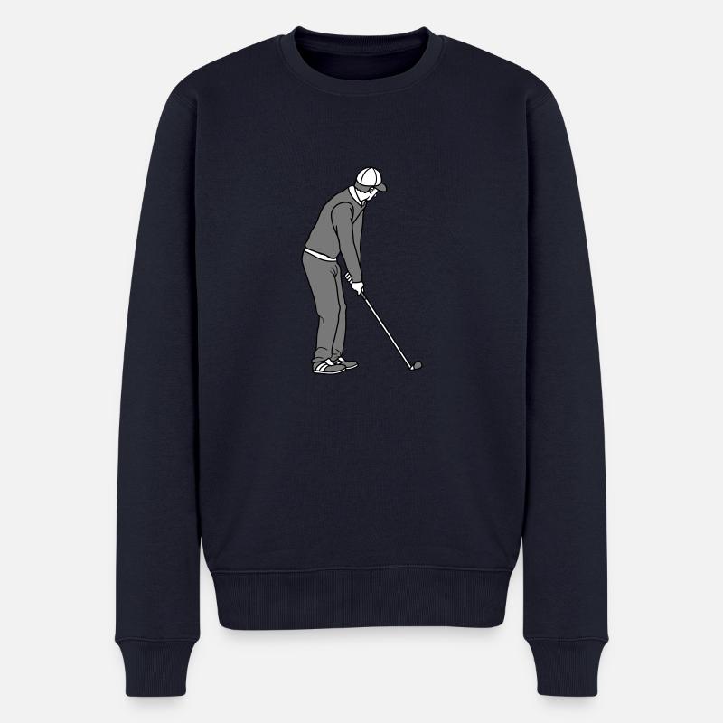 Golfer Clipart Design - Männer Premium Bio Pullover - Navy
