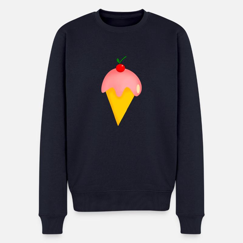 ERDBEERKIRSCH-EISCREME - Männer Premium Bio Pullover - Navy