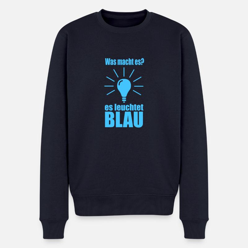 es leuchtet blau - Männer Premium Bio Pullover - Navy