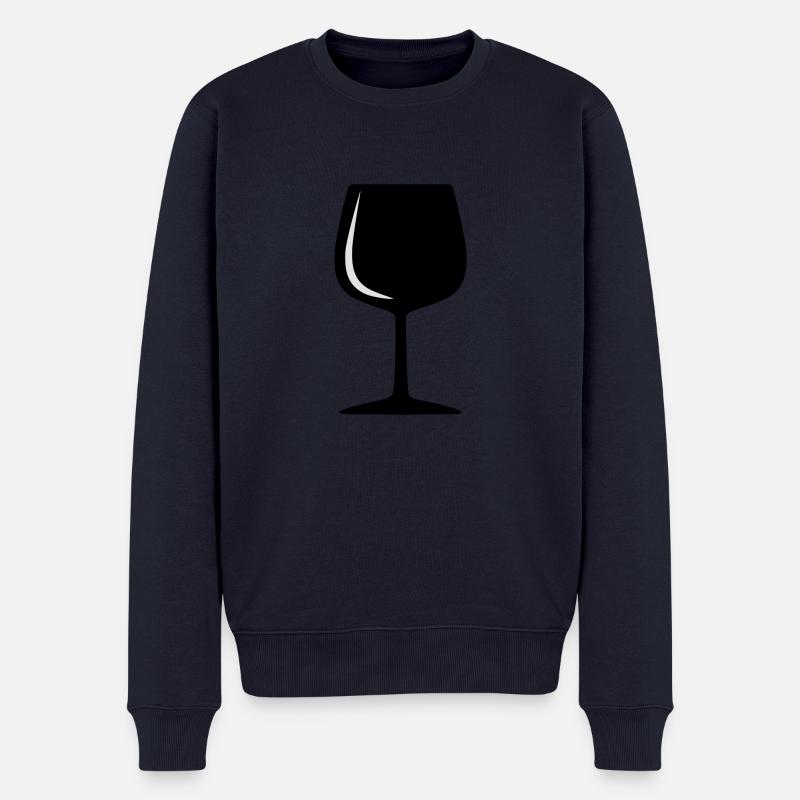 Weinglas - Männer Premium Bio Pullover - Navy