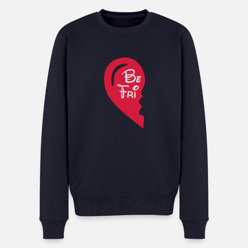 best_friends_left_mickey - Männer Premium Bio Pullover - Navy