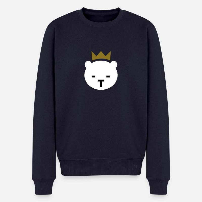 Berliner Bär - Männer Premium Bio Pullover - Navy