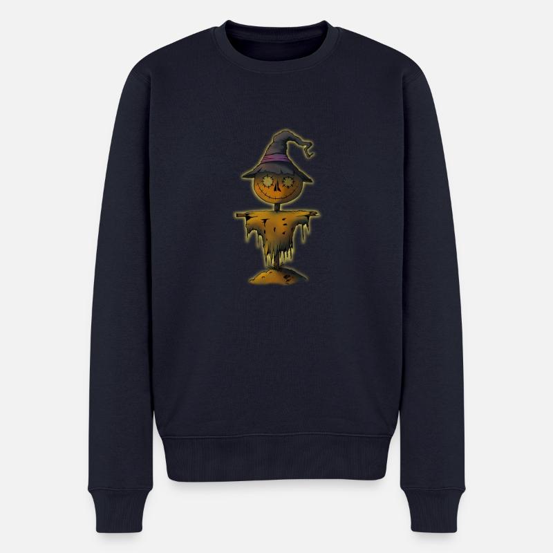 Leuchtende Hexe Vogelscheuche - Männer Premium Bio Pullover - Navy