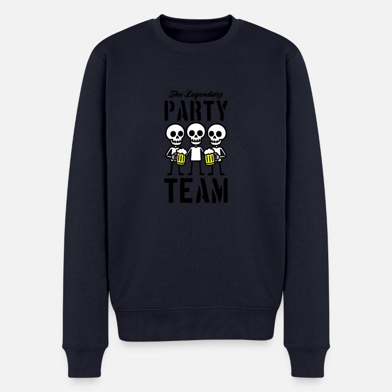 Skelett Bier Party Team - Männer Premium Bio Pullover - Navy