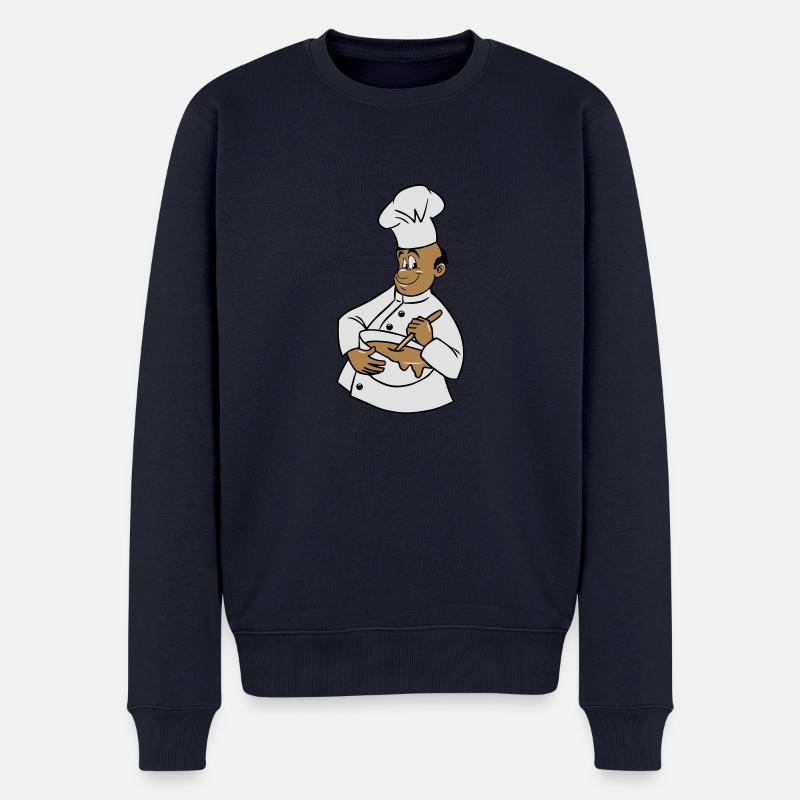 cuisinier chapeau de chef remuer - Pull Premium bio Homme - bleu marine