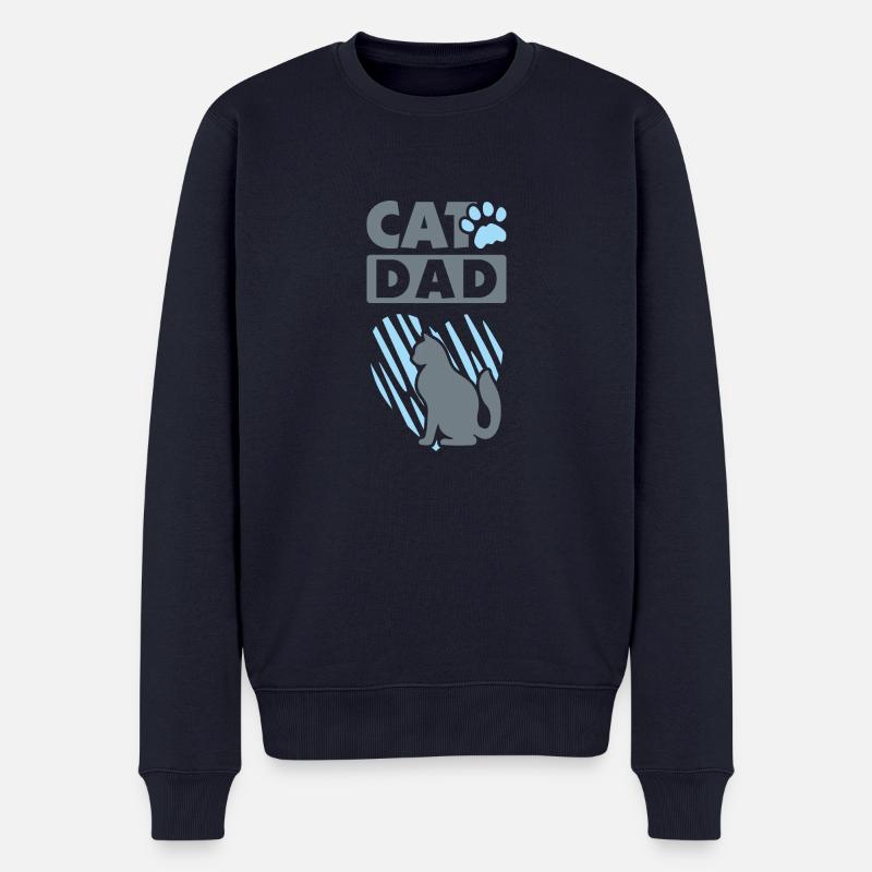 Katzenvater. Zeichen - Männer Premium Bio Pullover - Navy