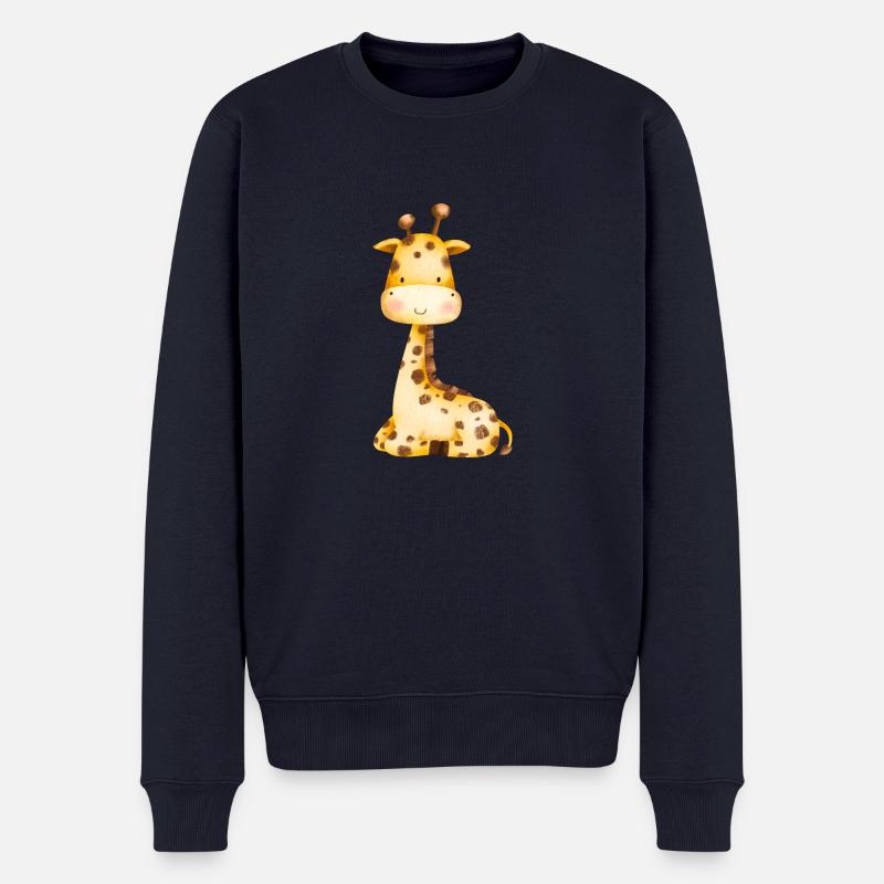 Giraffe - Männer Premium Bio Pullover - Navy