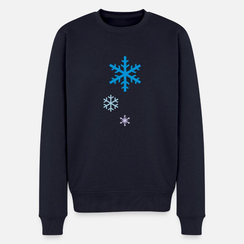 snowflakes - Männer Premium Bio Pullover - Navy