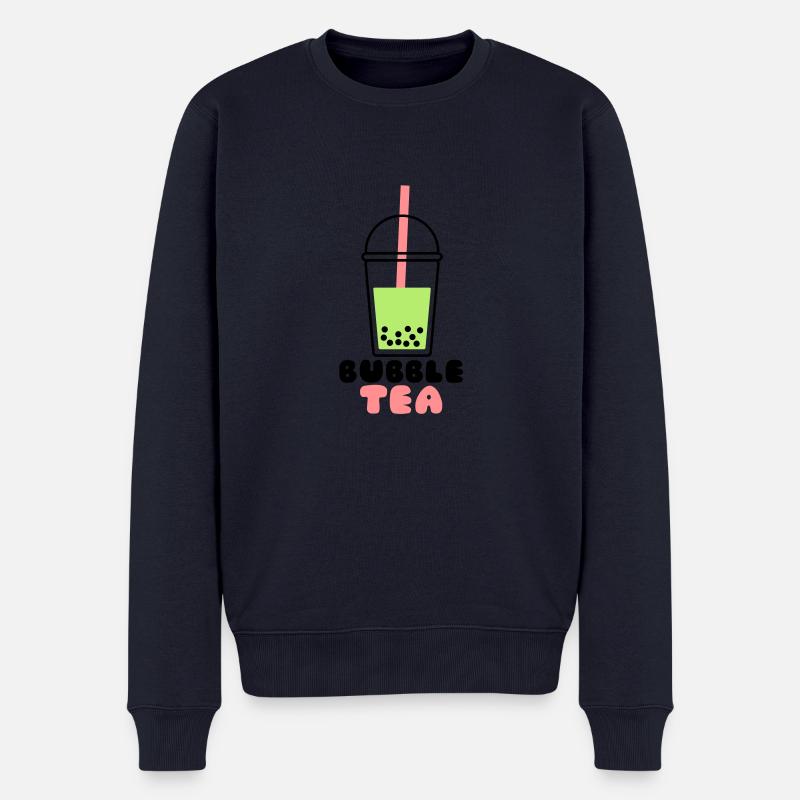 Bubble Tea - Männer Premium Bio Pullover - Navy