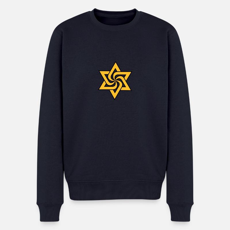 Rael Star (Stern, Symbol) 2c - Männer Premium Bio Pullover - Navy