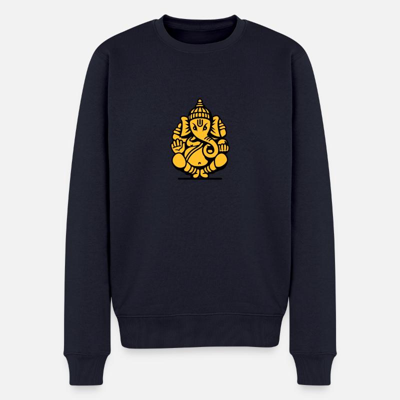 Ganesha Elefant (elephant) No.04.2_2c - Männer Premium Bio Pullover - Navy