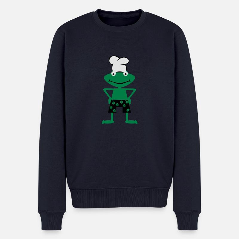 Cooking frog - Männer Premium Bio Pullover - Navy
