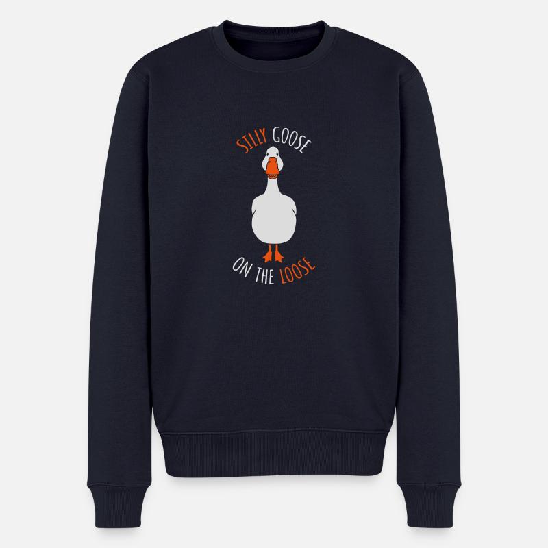 oie en liberté - Pull Premium bio Homme - bleu marine