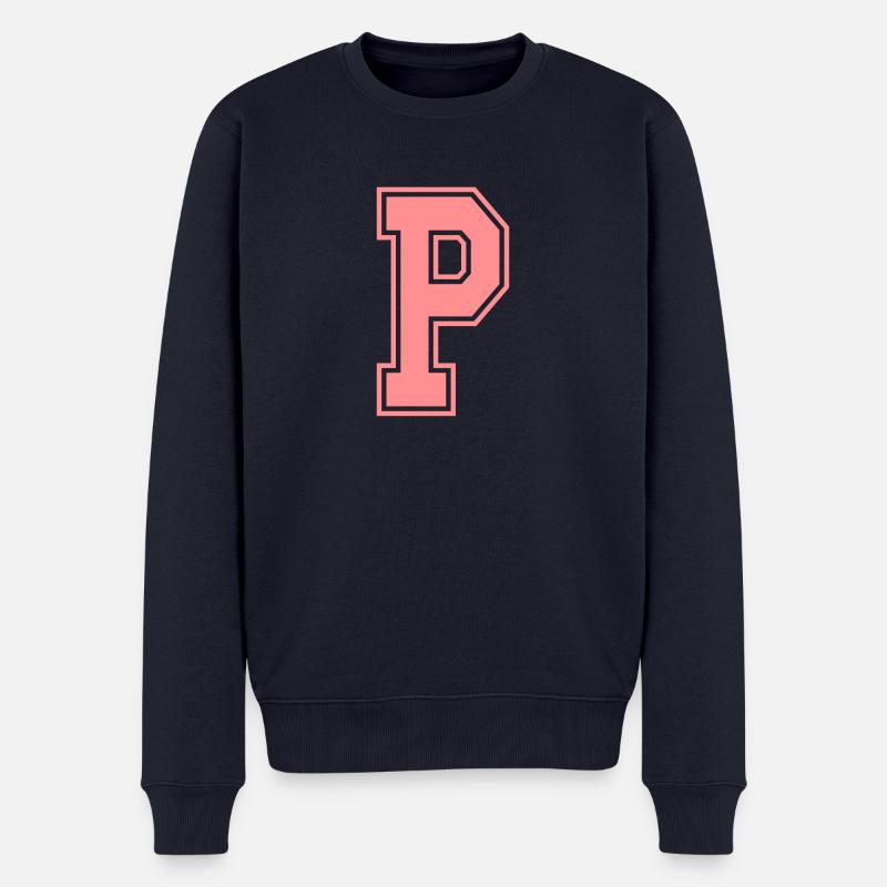 Buchstabe P - Männer Premium Bio Pullover - Navy