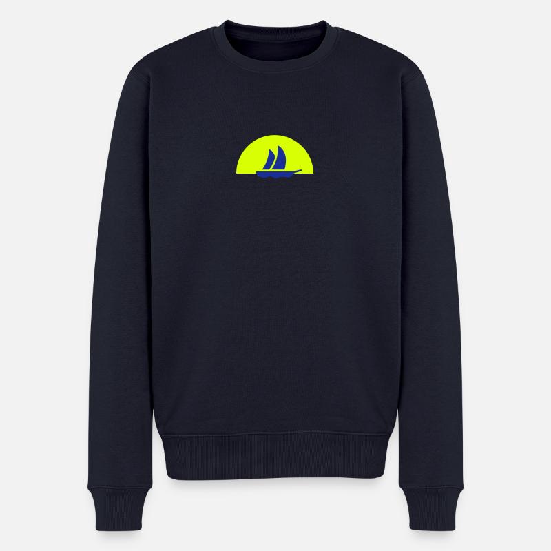 Segelboot / Sailboat (1c) - Männer Premium Bio Pullover - Navy