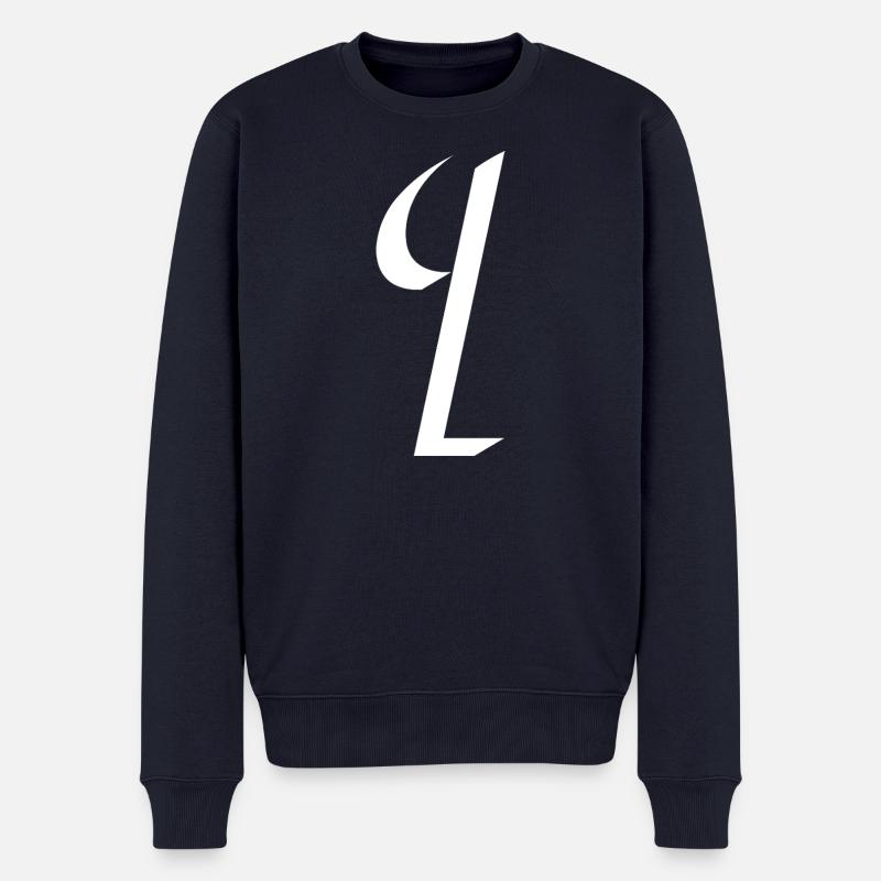 Letter I, Name, der Buchstabe I - Männer Premium Bio Pullover - Navy