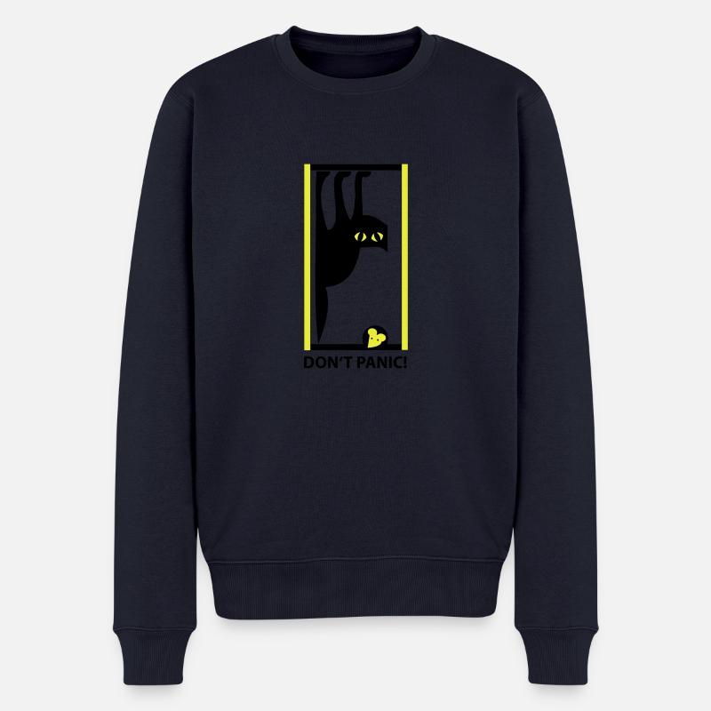 DON'T PANIC - Männer Premium Bio Pullover - Navy