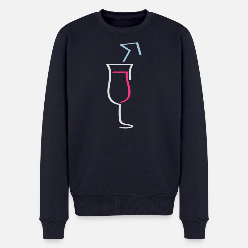 cocktail - Männer Premium Bio Pullover - Navy
