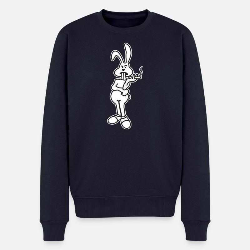 Osterhase verweigert Eier - Eier-Knappheit? - Männer Premium Bio Pullover - Navy