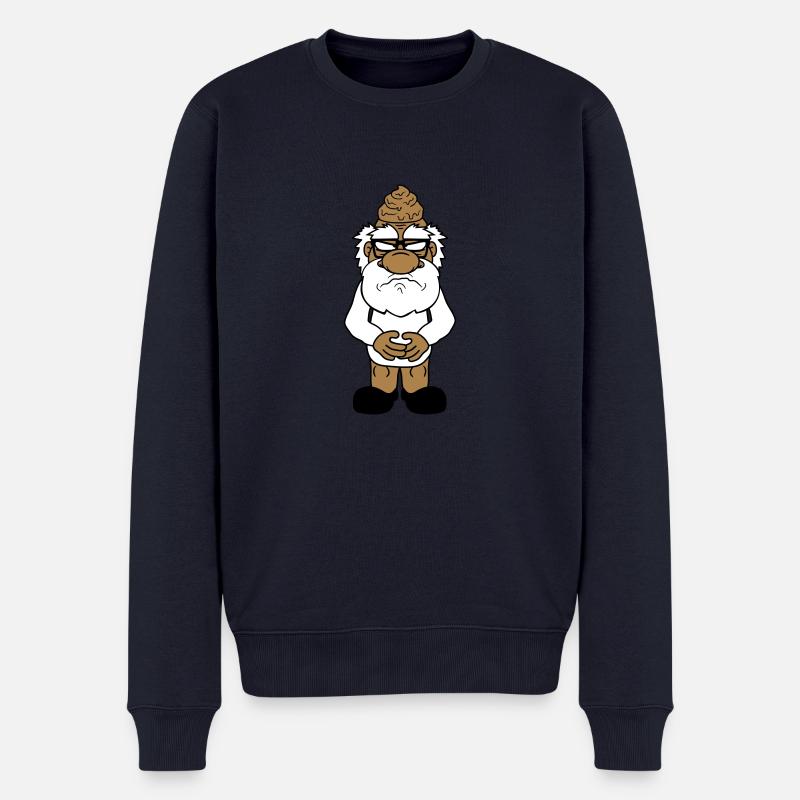 scheisse kacke sauer boese veraergert kot haufen h - Männer Premium Bio Pullover - Navy