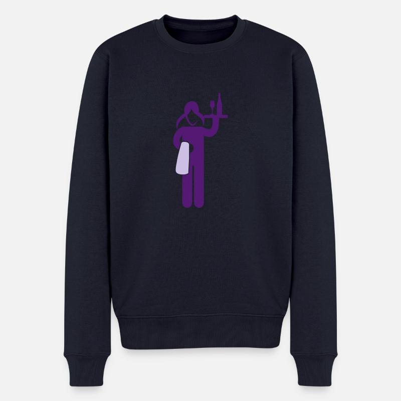 kellnerin - Männer Premium Bio Pullover - Navy