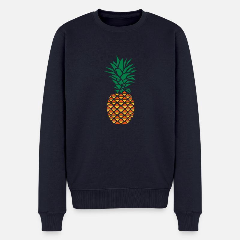 Pineapple (Geometric Style) - Männer Premium Bio Pullover - Navy