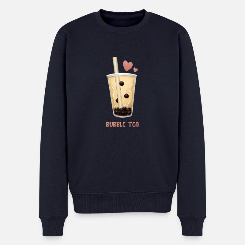Bubble Tea - Männer Premium Bio Pullover - Navy