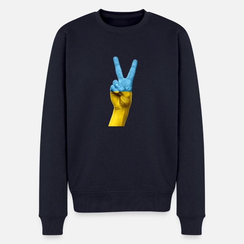 Ukraine - Männer Premium Bio Pullover - Navy