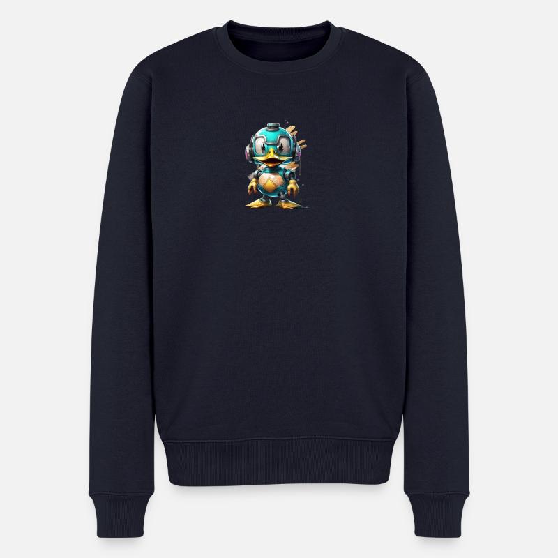 Roboter Ente - Männer Premium Bio Pullover - Navy