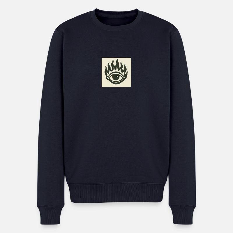 Oeil enflammé - Pull Premium bio Homme - bleu marine