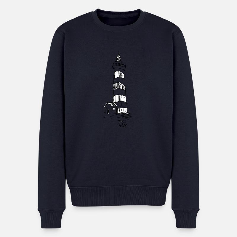 Leuchtturm auf dem Hügel - Männer Premium Bio Pullover - Navy