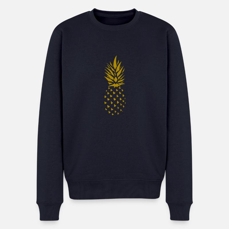 Ananas-Gold- - Männer Premium Bio Pullover - Navy
