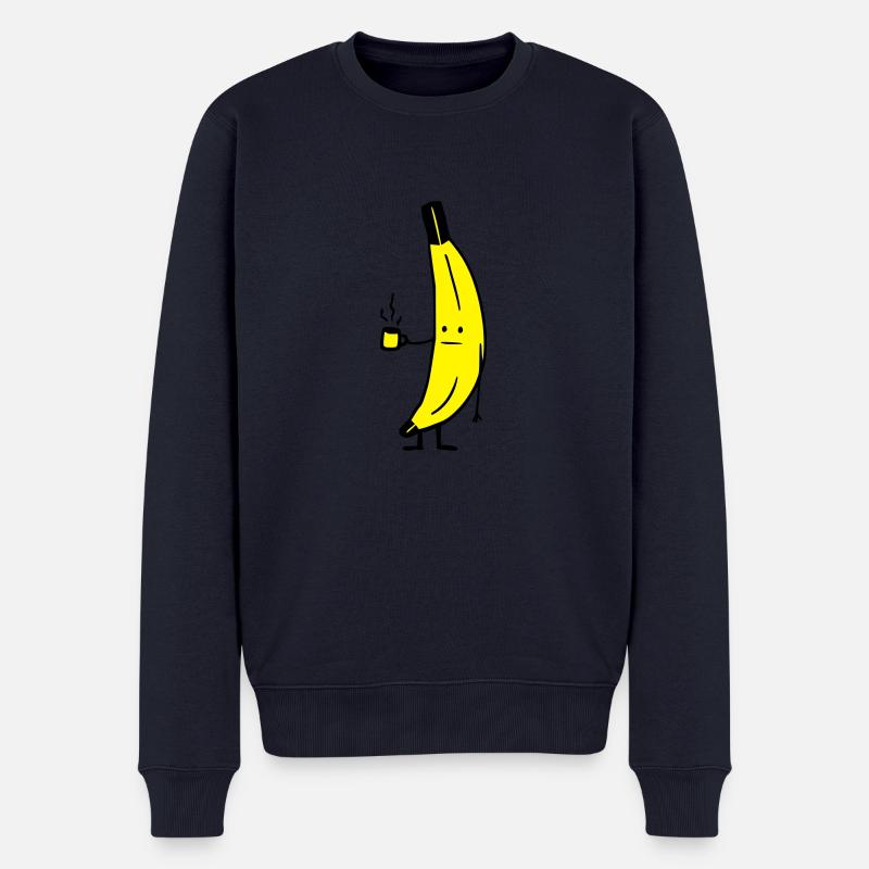 Kaffee Banane - Männer Premium Bio Pullover - Navy