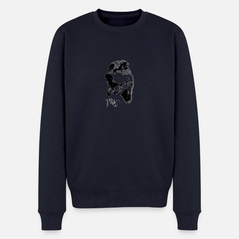 Glatthaardackel - Männer Premium Bio Pullover - Navy