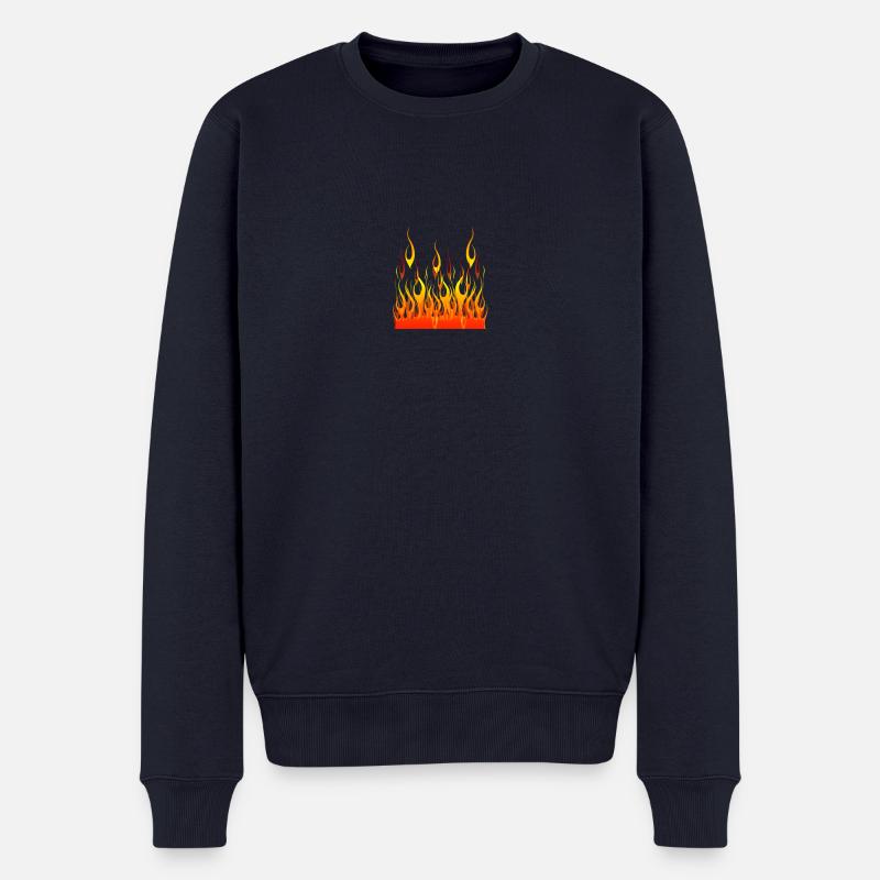 FEUER - Männer Premium Bio Pullover - Navy