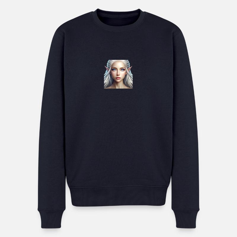 Mystische elbe - Männer Premium Bio Pullover - Navy