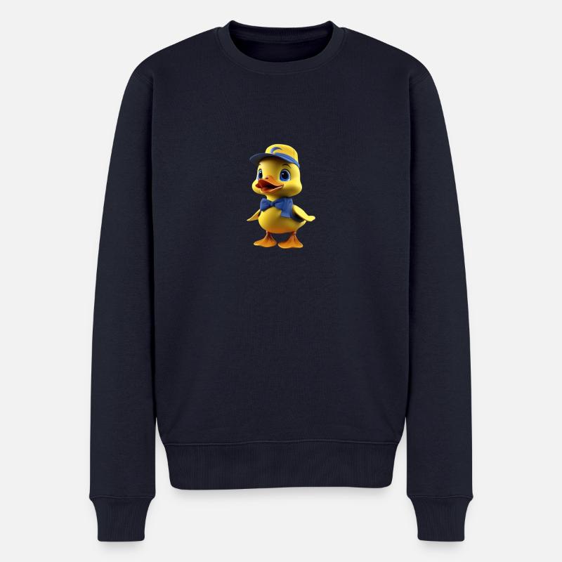 Süsse Ente mit Cappie - Männer Premium Bio Pullover - Navy