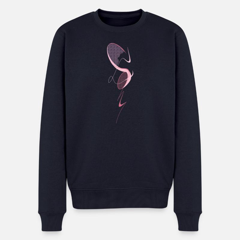 Rosa Eleganz - Männer Premium Bio Pullover - Navy