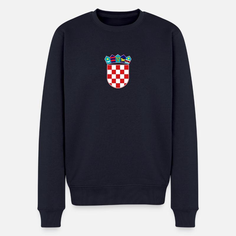 Kroatisches Wappen - Männer Premium Bio Pullover - Navy