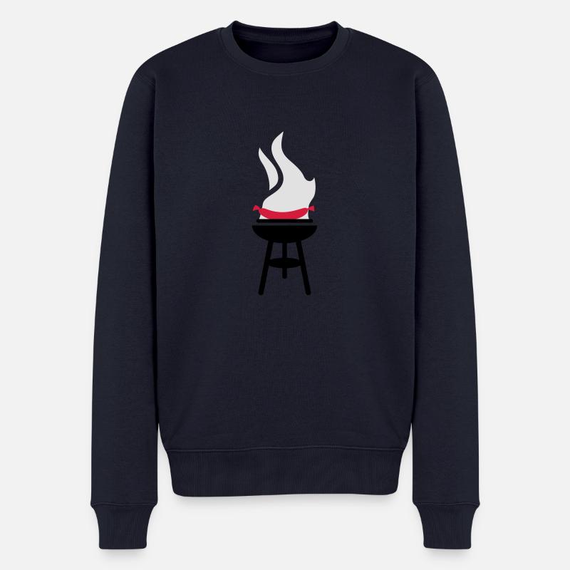 Sausage BBQ - Männer Premium Bio Pullover - Navy
